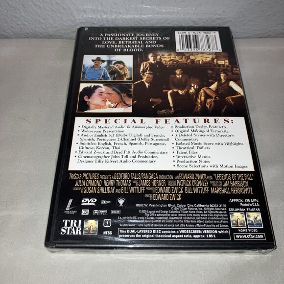 Dvd Sealed New Legends Of The Fall Special Edition Columbia Pitt Anthony Hopkins - Picture 2 of 3
